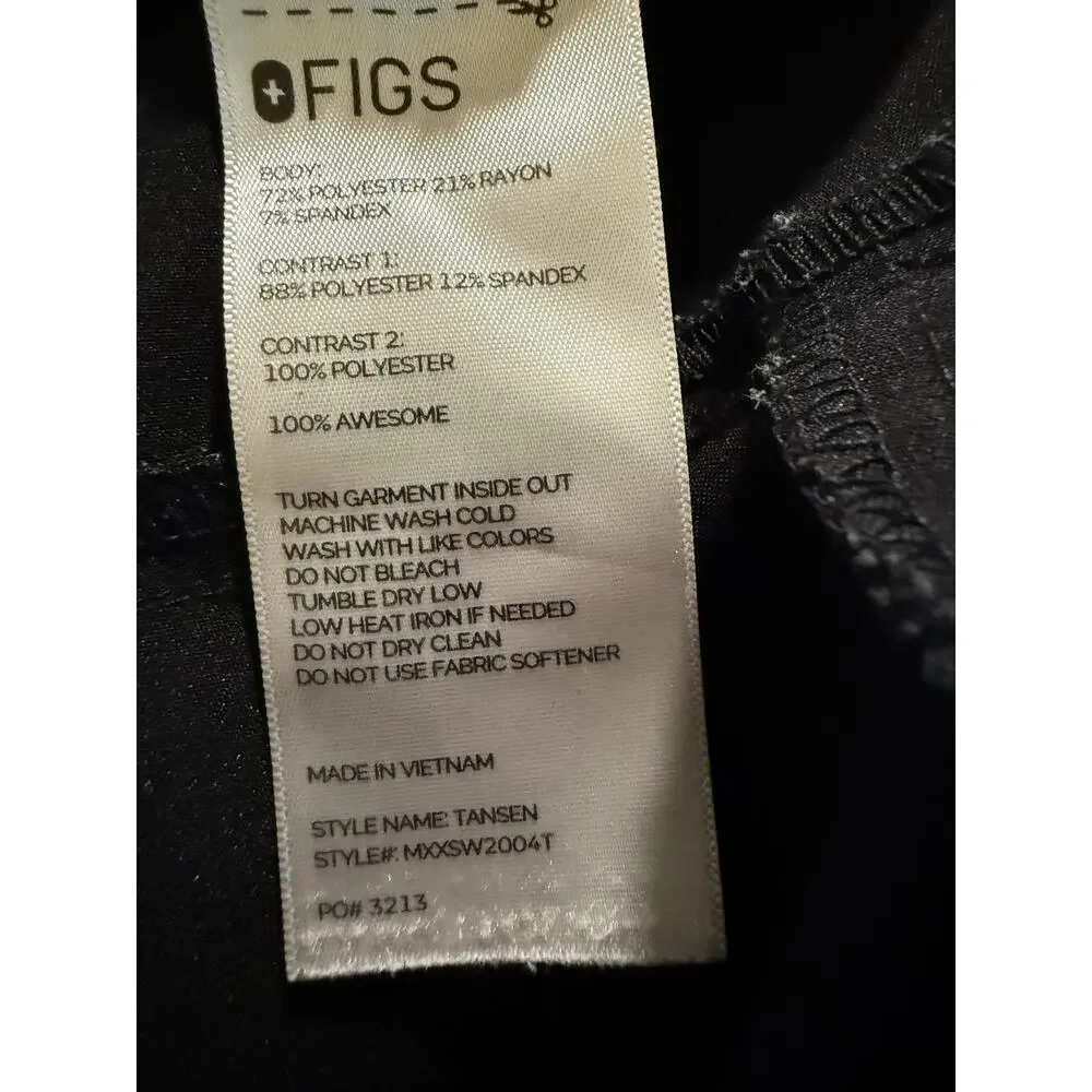 Figs Tansen Jogger Scrub Pant, Black & Gray, Medical, Men's Size XL Tall